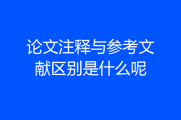 论文注释与参考文献区别是什么呢