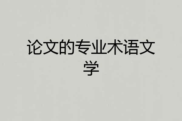 论文的专业术语文学