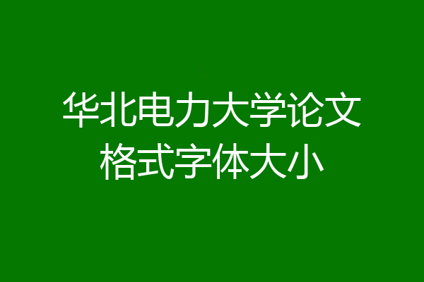 华北电力大学论文格式字体大小