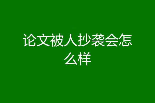 论文被人抄袭会怎么样