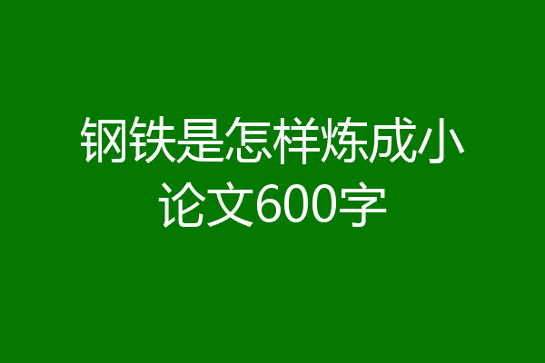 钢铁是怎样炼成小论文600字