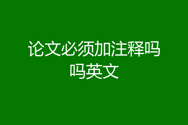 论文必须加注释吗吗英文