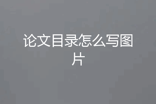 论文目录怎么写图片