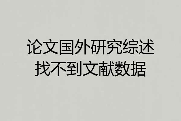 论文国外研究综述找不到文献数据