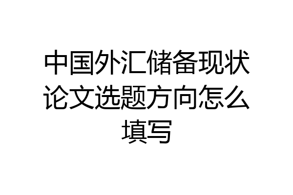 中国外汇储备现状论文选题方向怎么填写