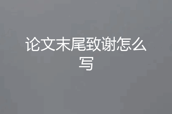 论文末尾致谢怎么写