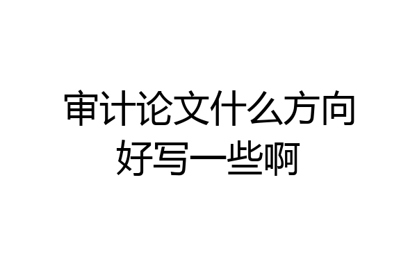 审计论文什么方向好写一些啊