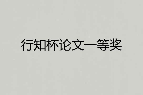 行知杯论文一等奖