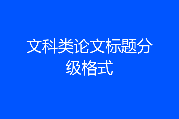 文科类论文标题分级格式