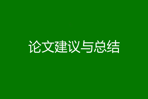 论文建议与总结