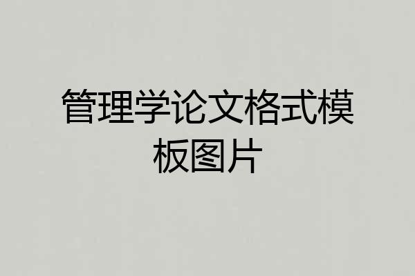 管理学论文格式模板图片