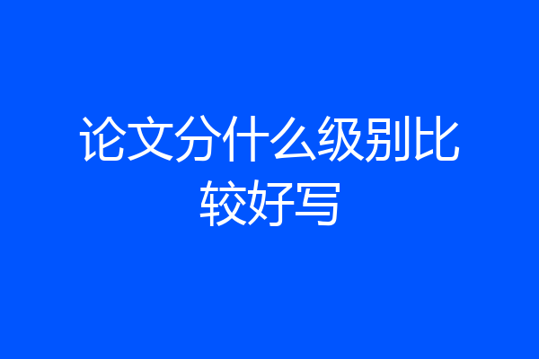 论文分什么级别比较好写