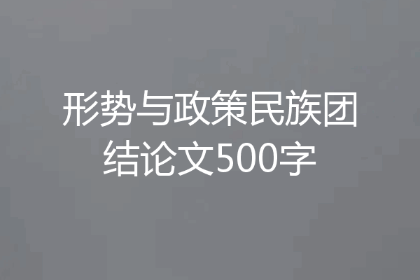 形势与政策民族团结论文500字