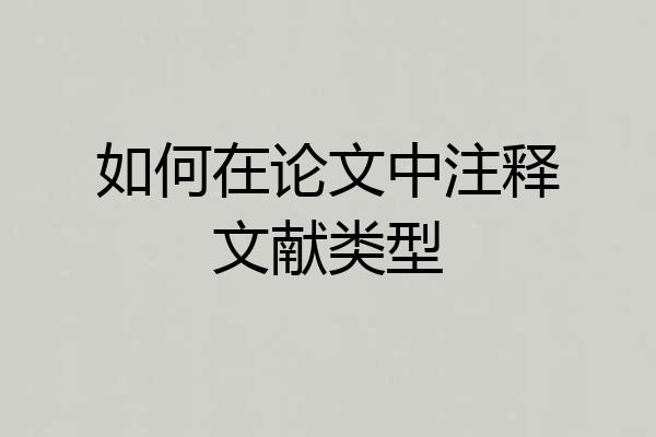 如何在论文中注释文献类型