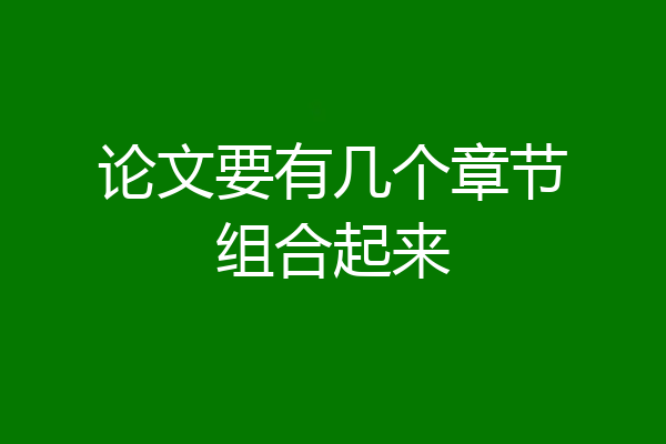 论文要有几个章节组合起来
