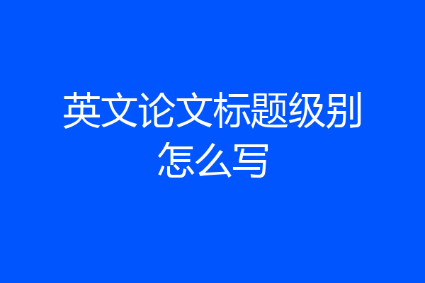 英文论文标题级别怎么写