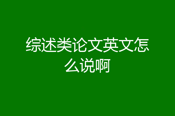 综述类论文英文怎么说啊