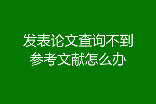发表论文查询不到参考文献怎么办