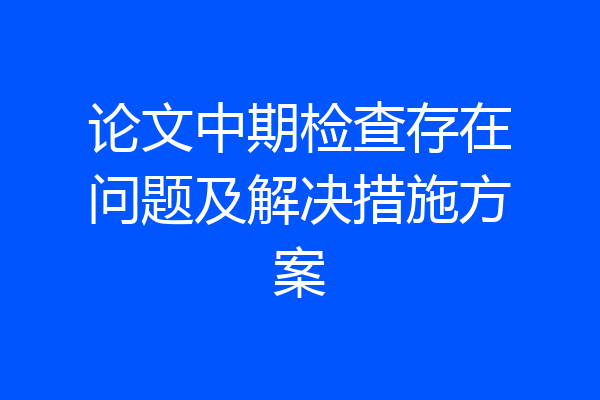 论文中期检查存在问题及解决措施方案