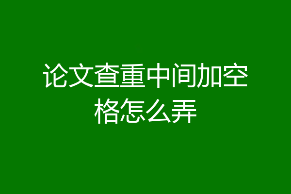 论文查重中间加空格怎么弄