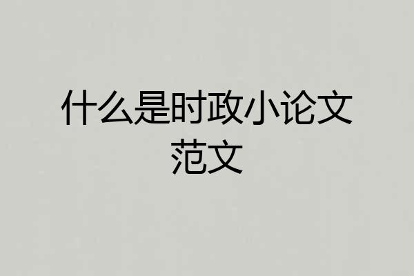 什么是时政小论文范文