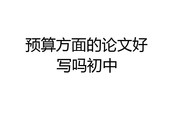 预算方面的论文好写吗初中