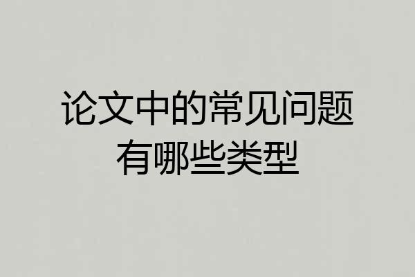 论文中的常见问题有哪些类型