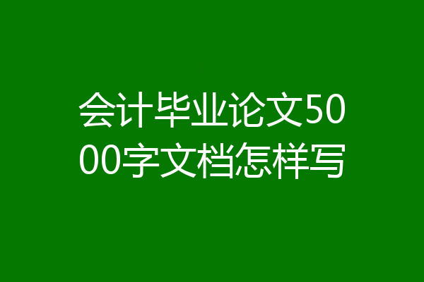 会计毕业论文5000字文档怎样写