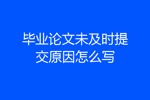 毕业论文未及时提交原因怎么写