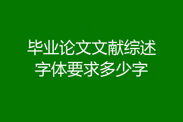 毕业论文文献综述字体要求多少字