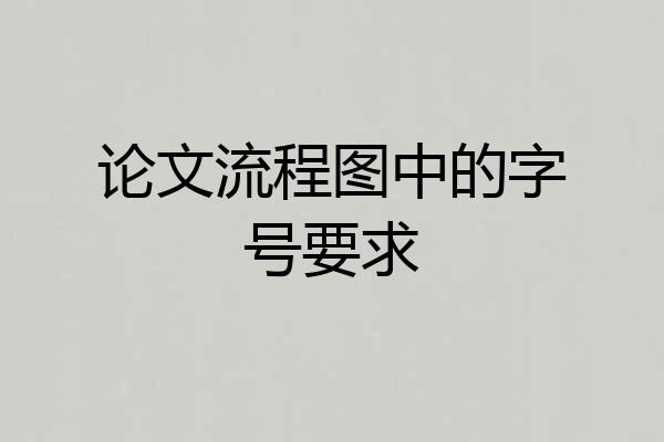 论文流程图中的字号要求