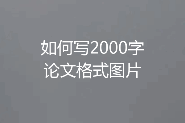 如何写2000字论文格式图片