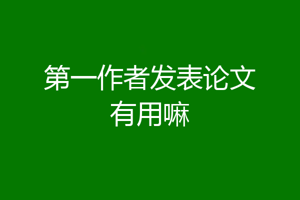 第一作者发表论文有用嘛