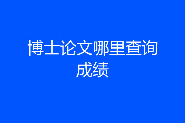 博士论文哪里查询成绩