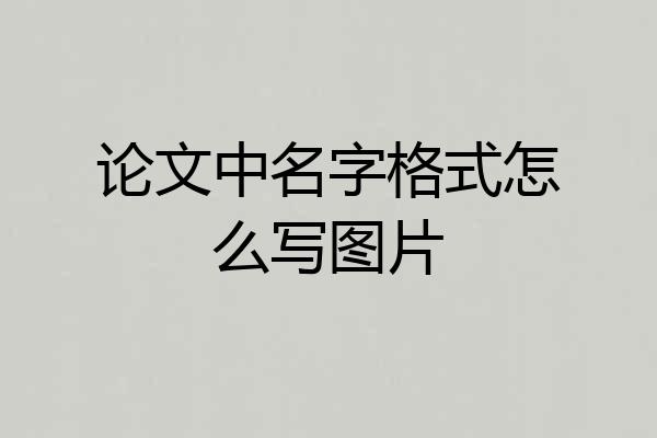 论文中名字格式怎么写图片
