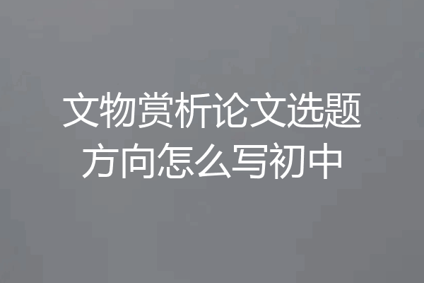 文物赏析论文选题方向怎么写初中
