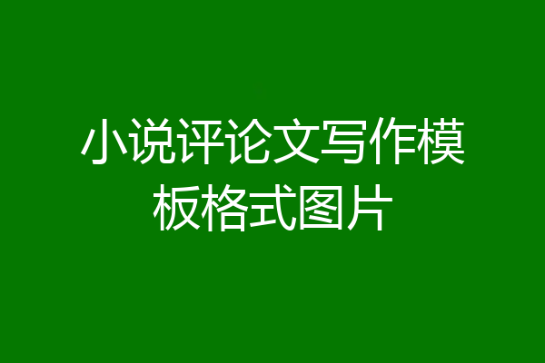 小说评论文写作模板格式图片