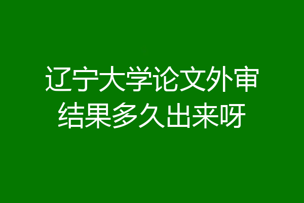 辽宁大学论文外审结果多久出来呀