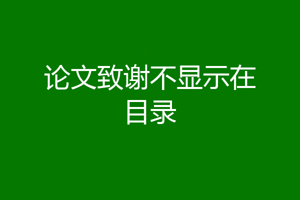 论文致谢不显示在目录
