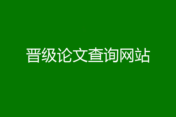 晋级论文查询网站