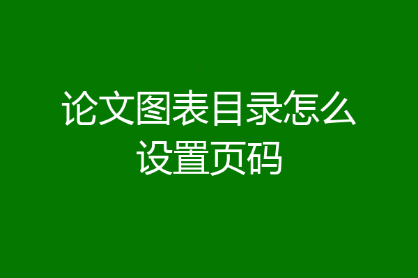 论文图表目录怎么设置页码