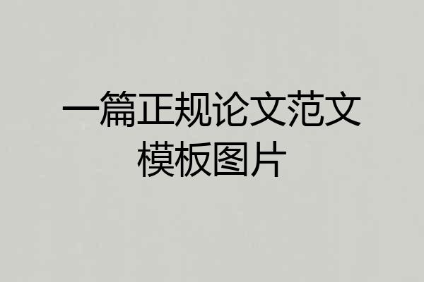 一篇正规论文范文模板图片