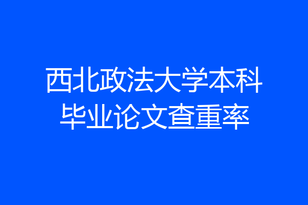 西北政法大学本科毕业论文查重率