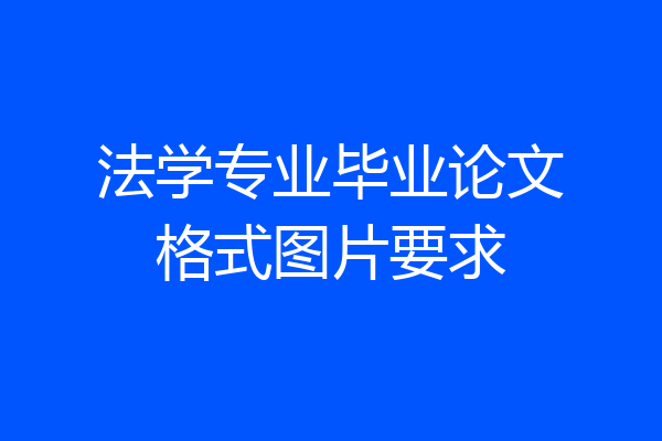 法学专业毕业论文格式图片要求
