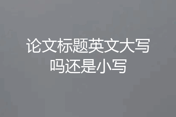 论文标题英文大写吗还是小写