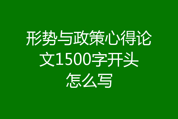 形势与政策心得论文1500字开头怎么写