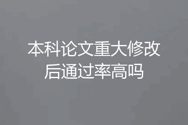 本科论文重大修改后通过率高吗