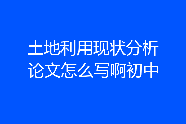 土地利用现状分析论文怎么写啊初中