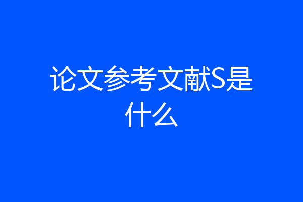 论文参考文献S是什么