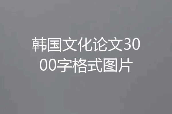 韩国文化论文3000字格式图片